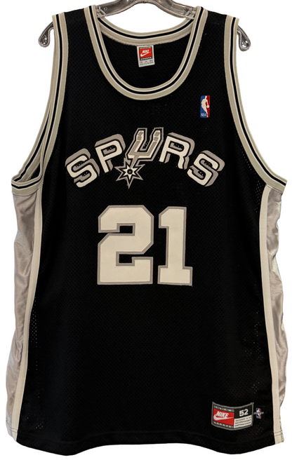 Tim Duncan Spurs #21 Black Nike NBA Authentic Jersey Vintage sz 52 XXL Rare