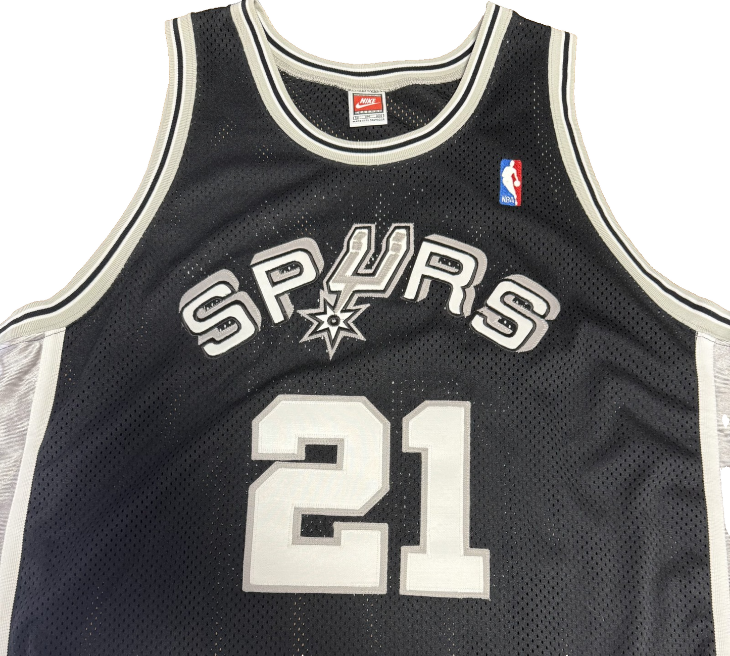 Tim Duncan Spurs #21 Black Nike NBA Authentic Jersey Vintage sz 52 XXL Rare