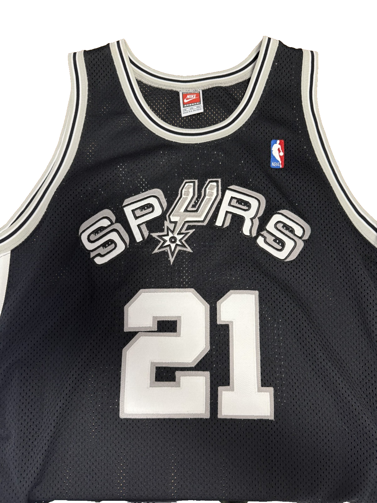 Tim Duncan Spurs #21 Black Nike NBA Authentic Jersey Vintage sz 52 XXL Rare
