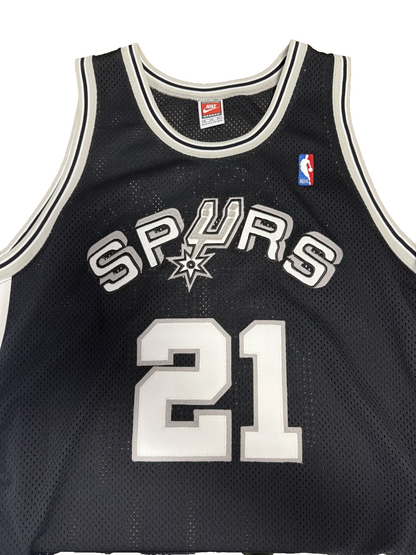 Tim Duncan Spurs #21 Black Nike NBA Authentic Jersey Vintage sz 52 XXL Rare