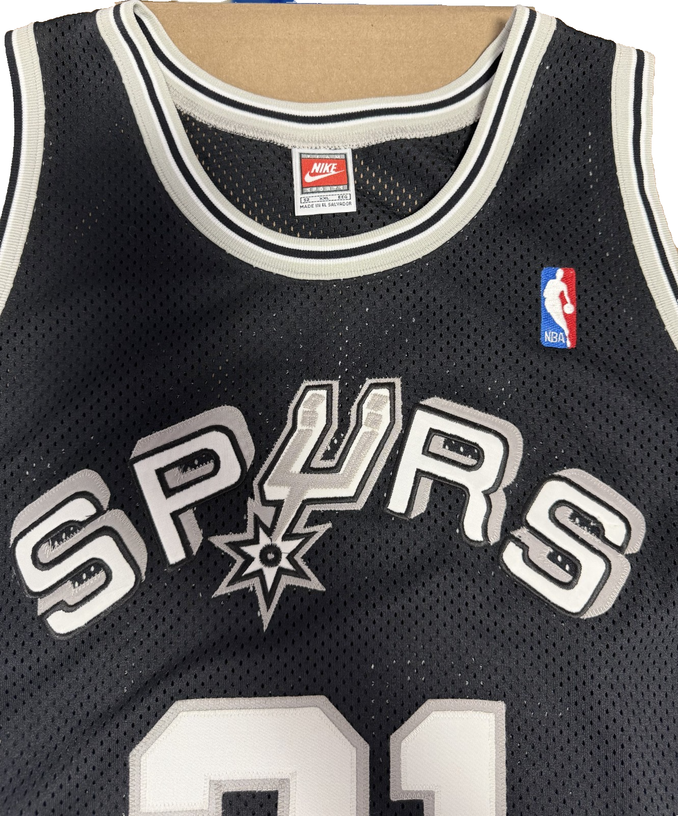 Tim Duncan Spurs #21 Black Nike NBA Authentic Jersey Vintage sz 52 XXL Rare