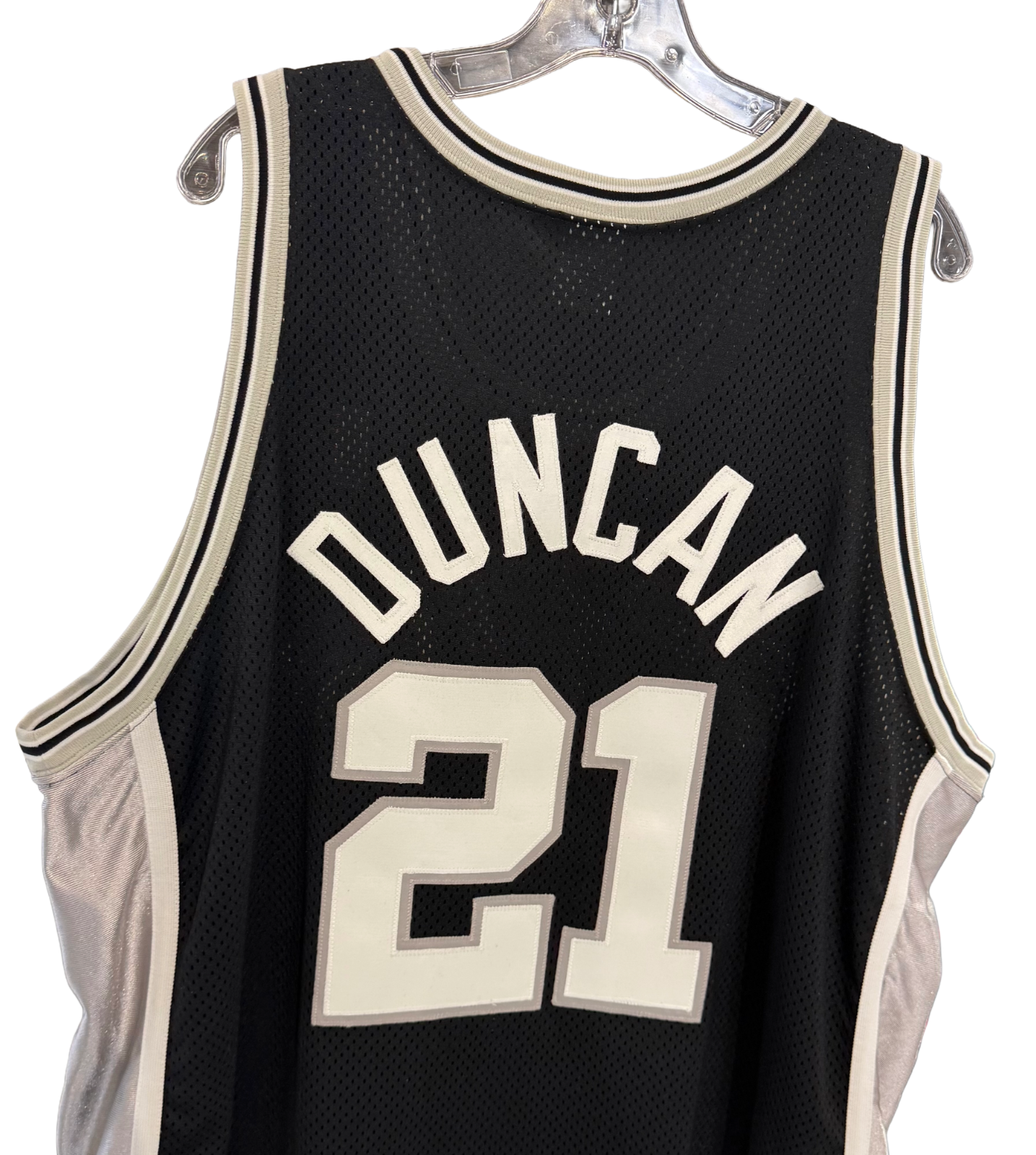 Tim Duncan Spurs #21 Black Nike NBA Authentic Jersey Vintage sz 52 XXL Rare