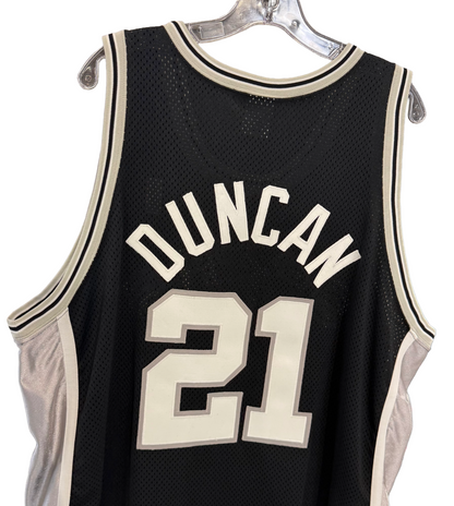 Tim Duncan Spurs #21 Black Nike NBA Authentic Jersey Vintage sz 52 XXL Rare