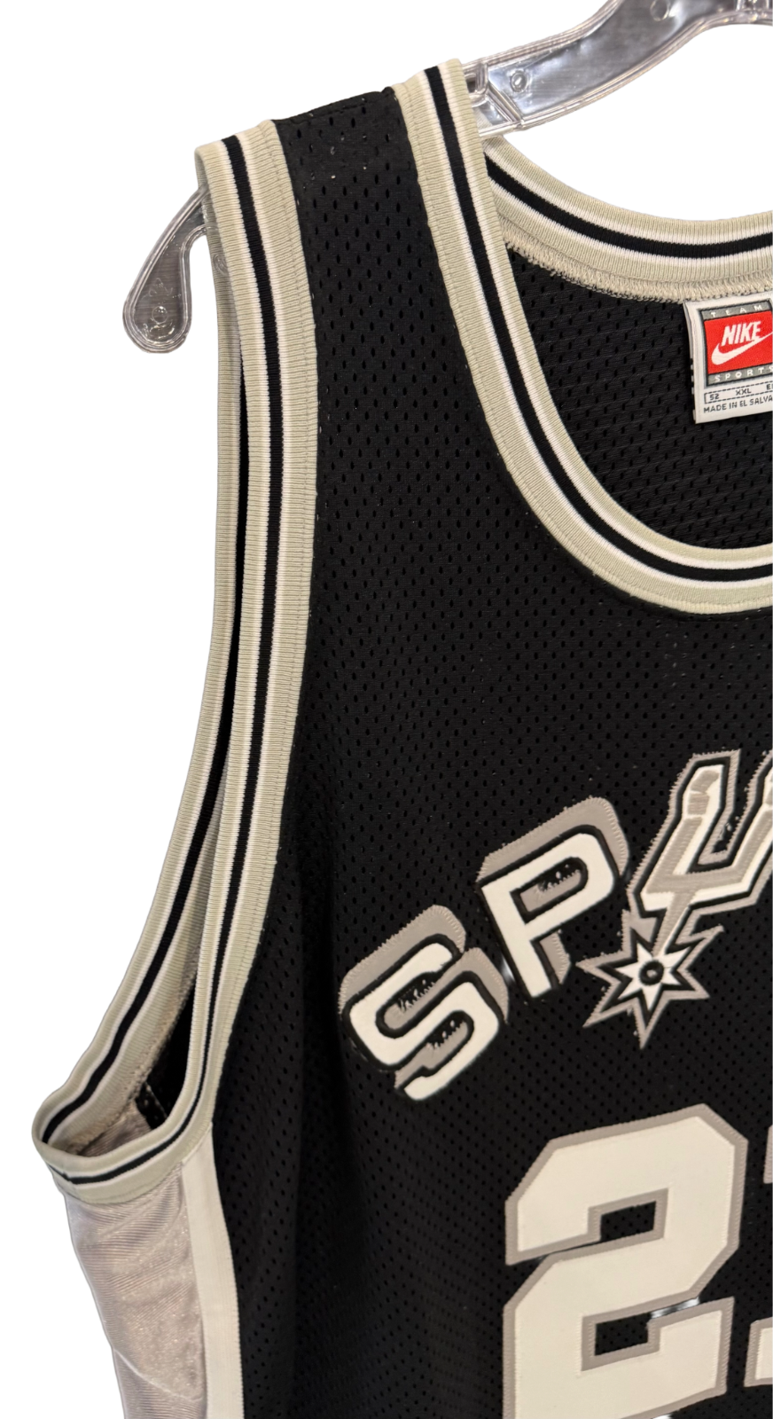 Tim Duncan Spurs #21 Black Nike NBA Authentic Jersey Vintage sz 52 XXL Rare