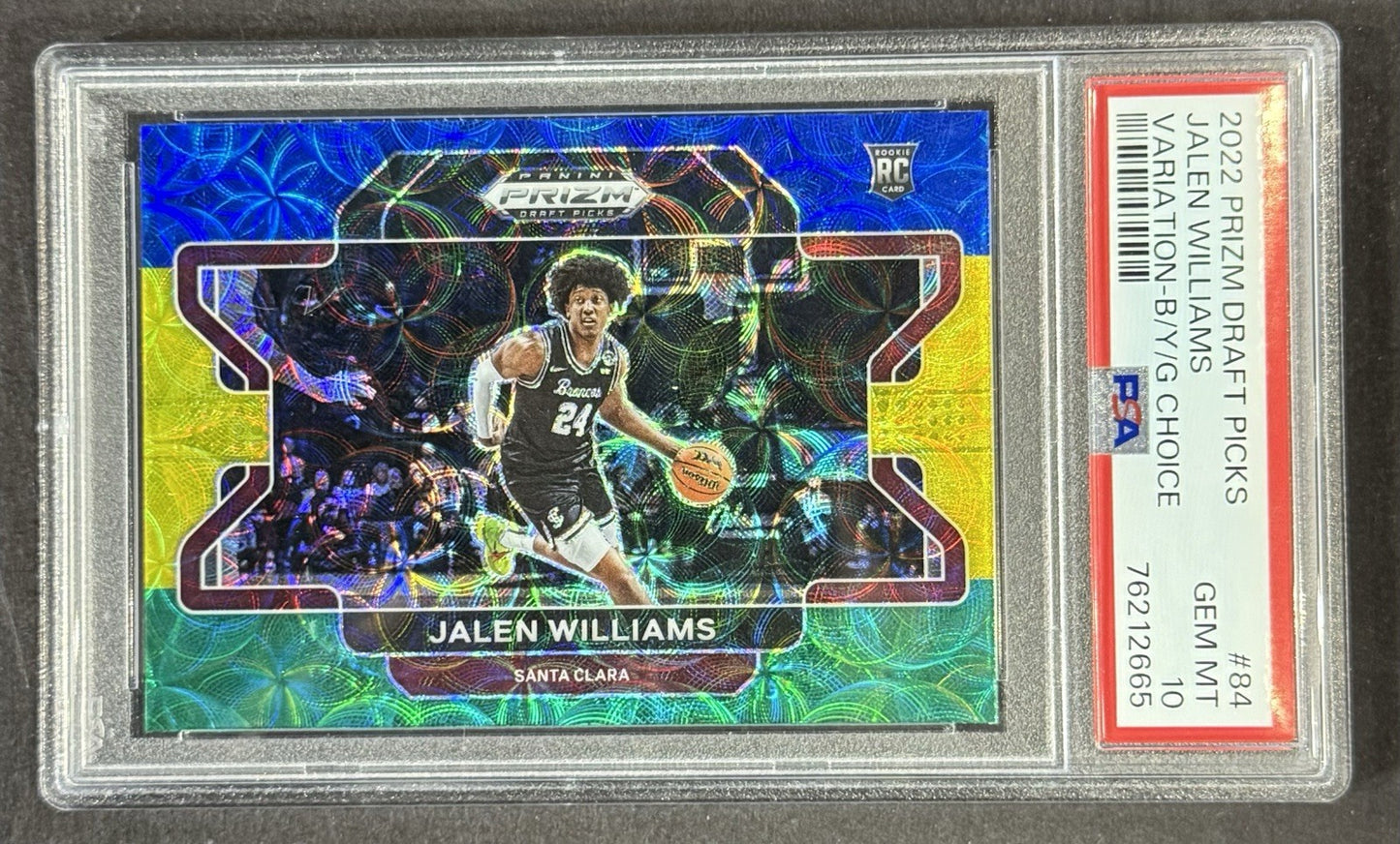 2022 Prizm Draft Picks #84 Jalen Williams Santa Clara Graded PSA 10 GEM MINT RC