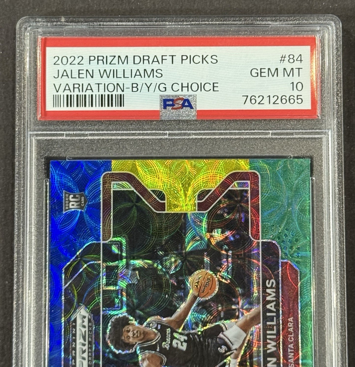 2022 Prizm Draft Picks #84 Jalen Williams Santa Clara Graded PSA 10 GEM MINT RC