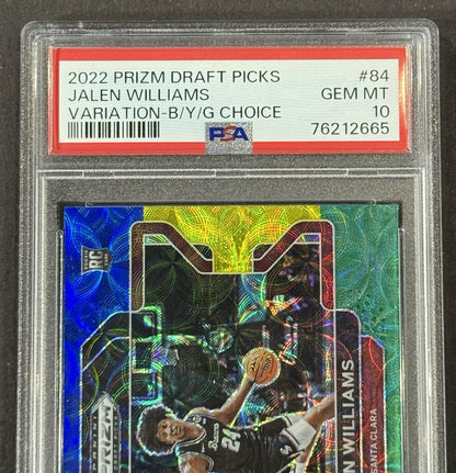 2022 Prizm Draft Picks #84 Jalen Williams Santa Clara Graded PSA 10 GEM MINT RC