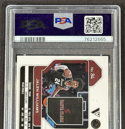 2022 Prizm Draft Picks #84 Jalen Williams Santa Clara Graded PSA 10 GEM MINT RC