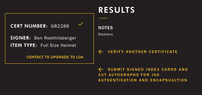 Ben Roethlisberger Signed SB XLIII VSR-4 Proline Auth Helmet Auto JSA Steelers