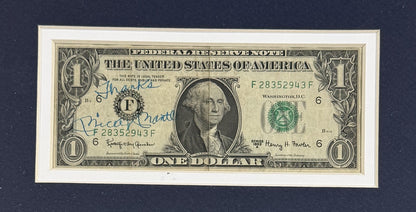 Mickey Mantle Yankees Signed 1963 Dollar Bill Framed 8x10 Photo Thanks Auto JSA