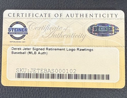Derek Jeter Signed Official Retirement #2 Captain Logo Baseball Steiner MLB  HOF