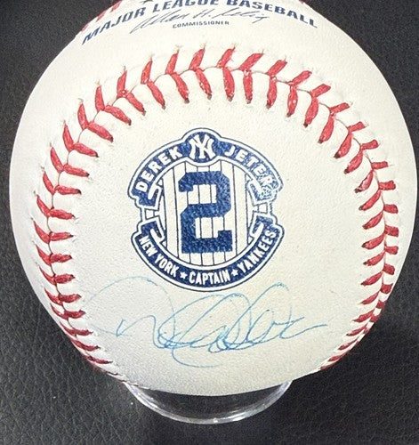 Derek Jeter Signed Official Retirement #2 Captain Logo Baseball Steiner MLB  HOF