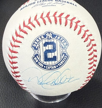 Derek Jeter Signed Official Retirement #2 Captain Logo Baseball Steiner MLB  HOF