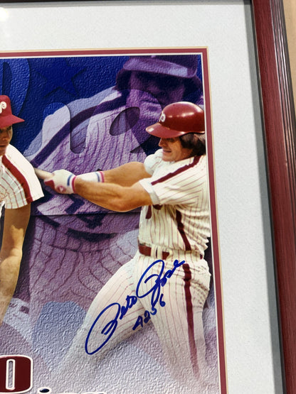 Mike Schmidt Pete Rose Carlton Signed 16x20 Framed Phillies 1980 Ws Auto MLB Coa