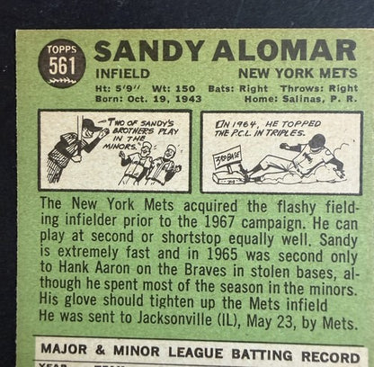 1967 Topps #561 Sandy Alomar Mets High # Nm Near Mint Nice