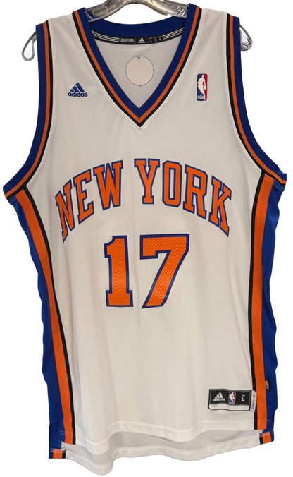 Jeremy Lin Linsanity Adidas NY Knicks Vintage NBA Home White Jersey #17 Sz L +2