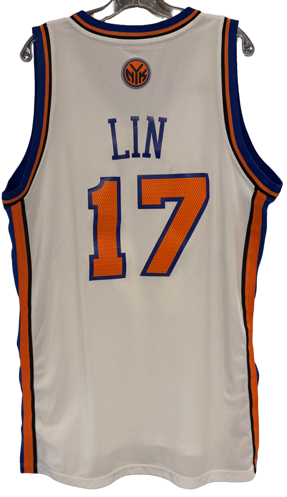 Jeremy Lin Linsanity Adidas NY Knicks Vintage NBA Home White Jersey #17 Sz L +2