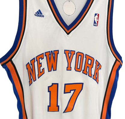 Jeremy Lin Linsanity Adidas NY Knicks Vintage NBA Home White Jersey #17 Sz L +2