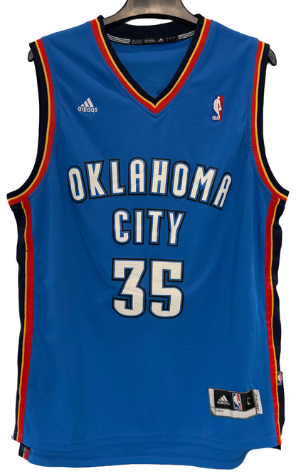 Kevin Durant #35 Adidas OKC Thunder Blue Basketball Jersey Size L Length +2