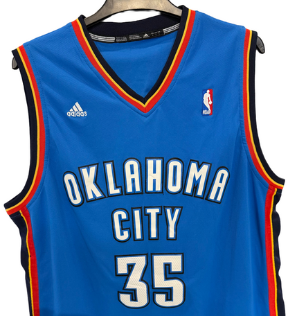 Kevin Durant #35 Adidas OKC Thunder Blue Basketball Jersey Size L Length +2