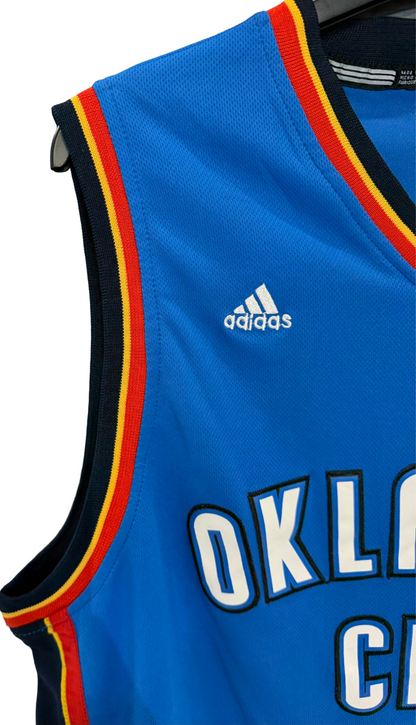 Kevin Durant #35 Adidas OKC Thunder Blue Basketball Jersey Size L Length +2