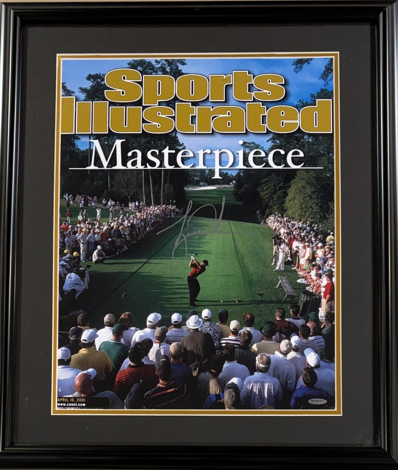 Tiger Woods Signed Sports Illustrated 16x20 Photo Framed Masters Auto UDA Coa