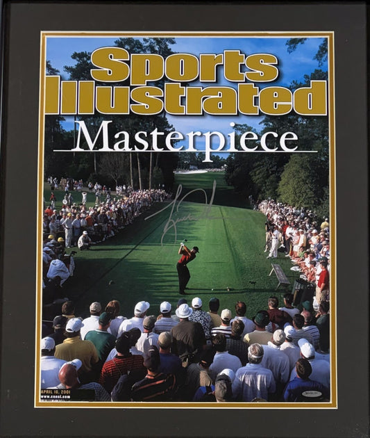 Tiger Woods Signed Sports Illustrated 16x20 Photo Framed Masters Auto UDA Coa