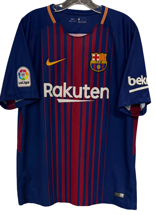 2017 Nike Authentic Dri Fit FC Barcelona Home Soccer Jersey Size L New WO Tags