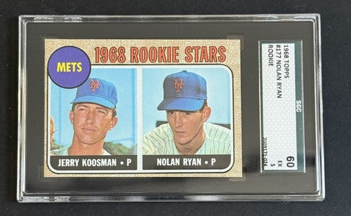 1968 TOPPS #177 NOLAN RYAN NY METS ROOKIE BASEBALL CARD SGC 5 EX Razor Sharp Rc