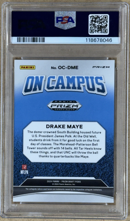 2024 Prizm Draft Picks Drake Maye On Campus SSP Rc PSA 8 UNC Patriots Rookie