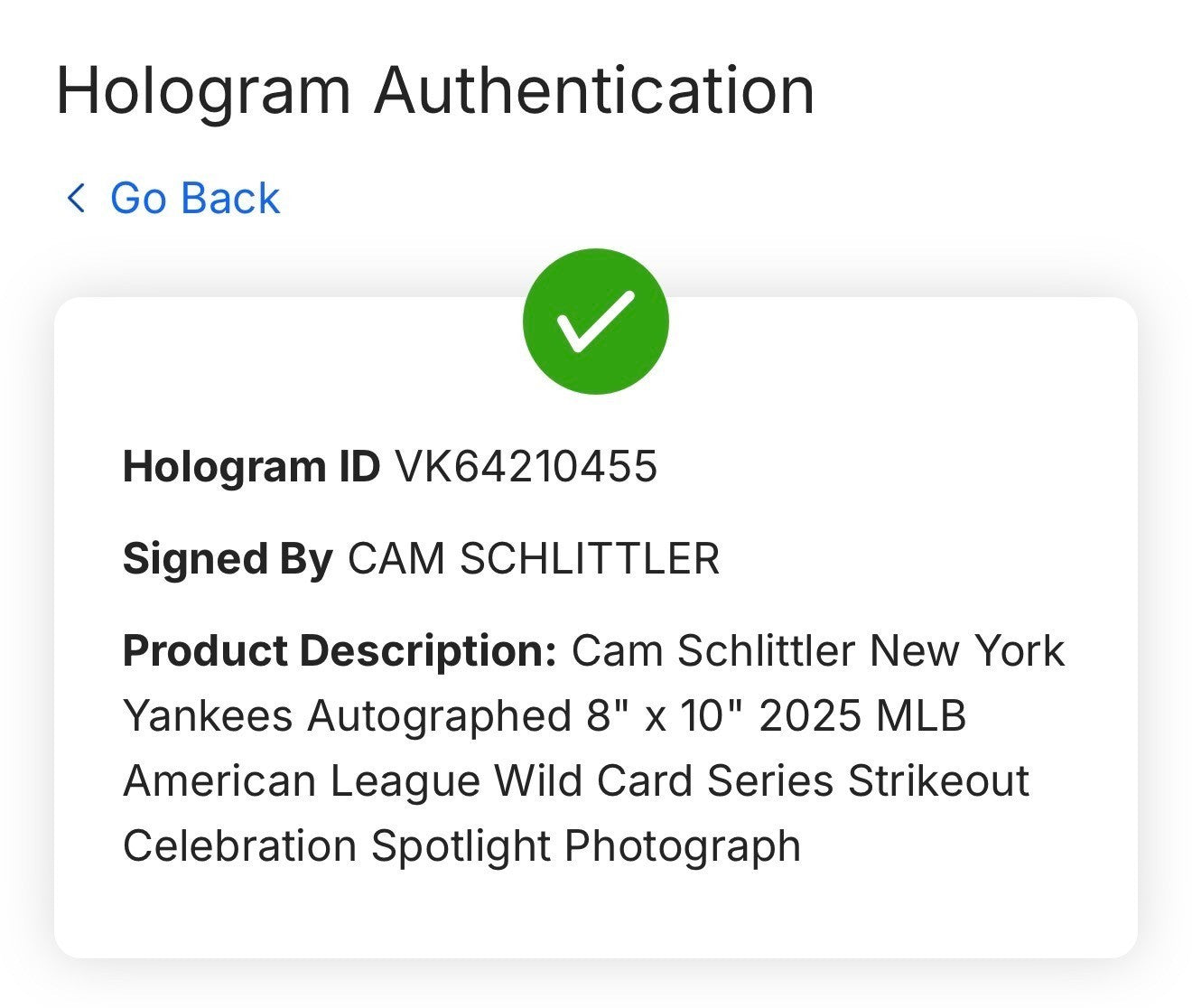 Cam Schlittler Signed 8x10 Spotlight Photo Framed Auto MLB Fanatics NY Yankees