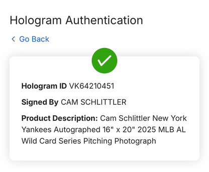 Cam Schlittler Signed 16x20 Spotlight Photo Framed Auto Fanatics MLB NY Yankees