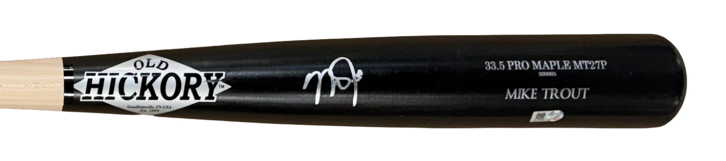 Mike Trout Signed Old Hickory Game Model Bat  Auto MLB Holo LA Angels MVP
