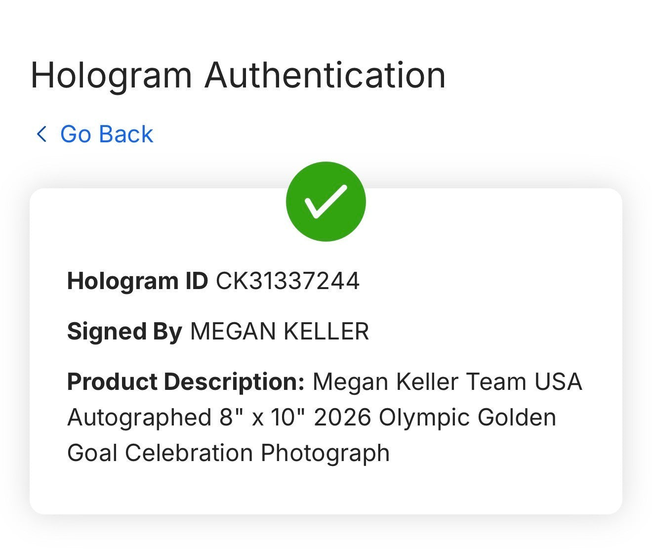 Megan Keller Signed 8x10 Photo Framed Olympics GWG USA Hockey Auto Fanatics COA