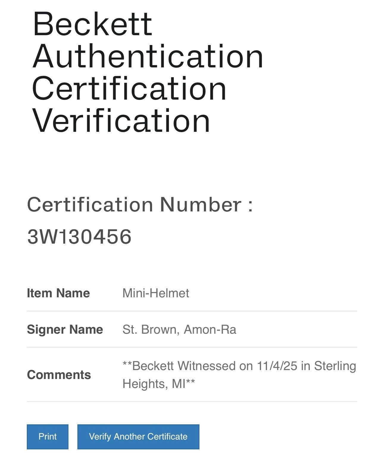 Amon Ra St Brown Signed SpeedFlex Authentic FS Helmet Auto BAS COA Detroit Lions