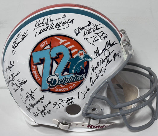 1972 Miami Dolphins Team Signed 40 Auto Proline Auth Helmet LE/272 Fanatics COA