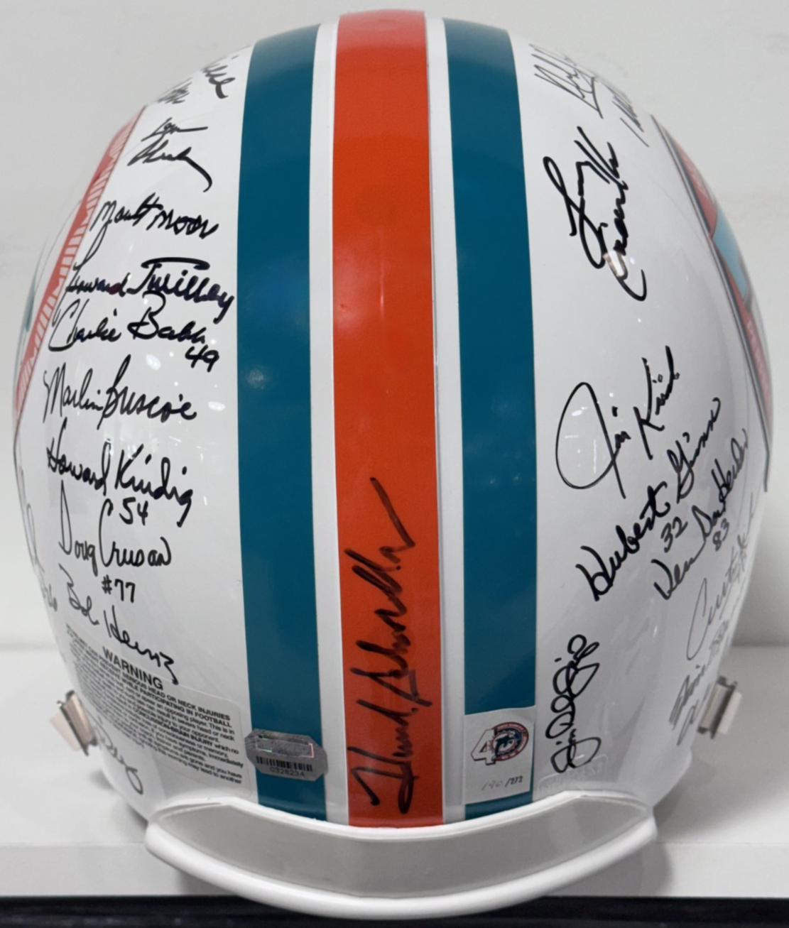 1972 Miami Dolphins Team Signed 40 Auto Proline Auth Helmet LE/272 Fanatics COA