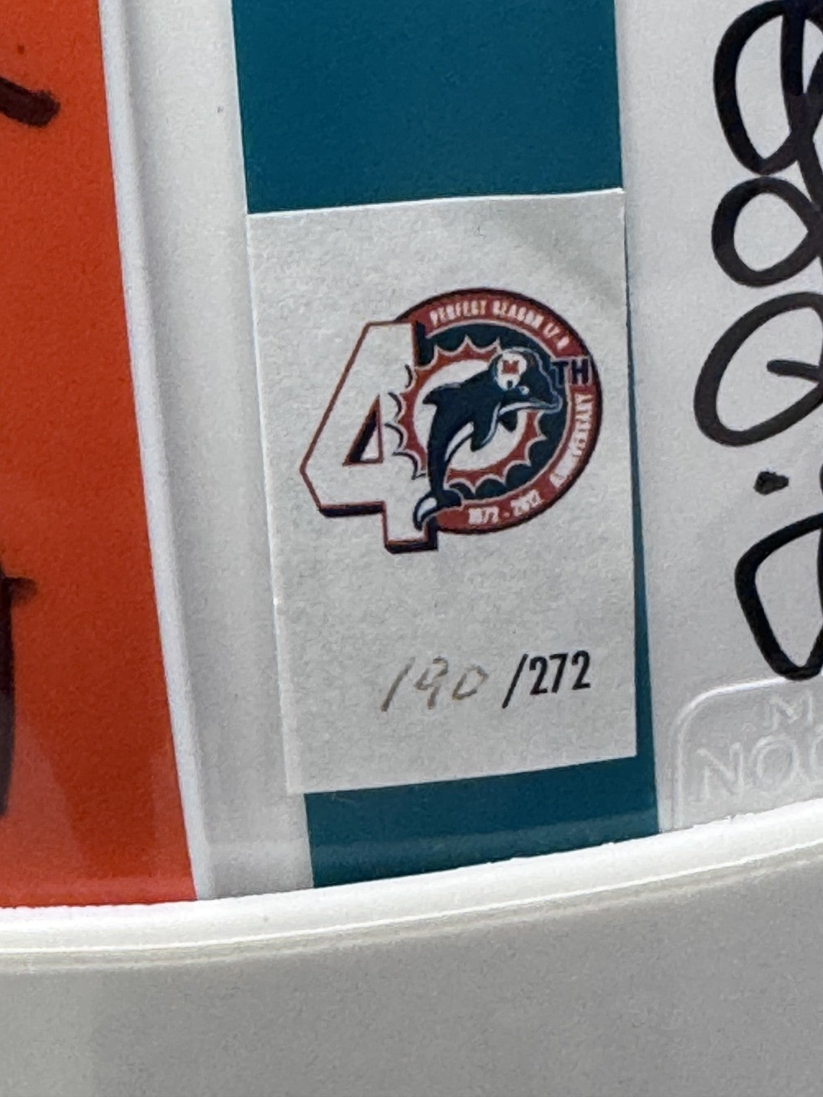 1972 Miami Dolphins Team Signed 40 Auto Proline Auth Helmet LE/272 Fanatics COA
