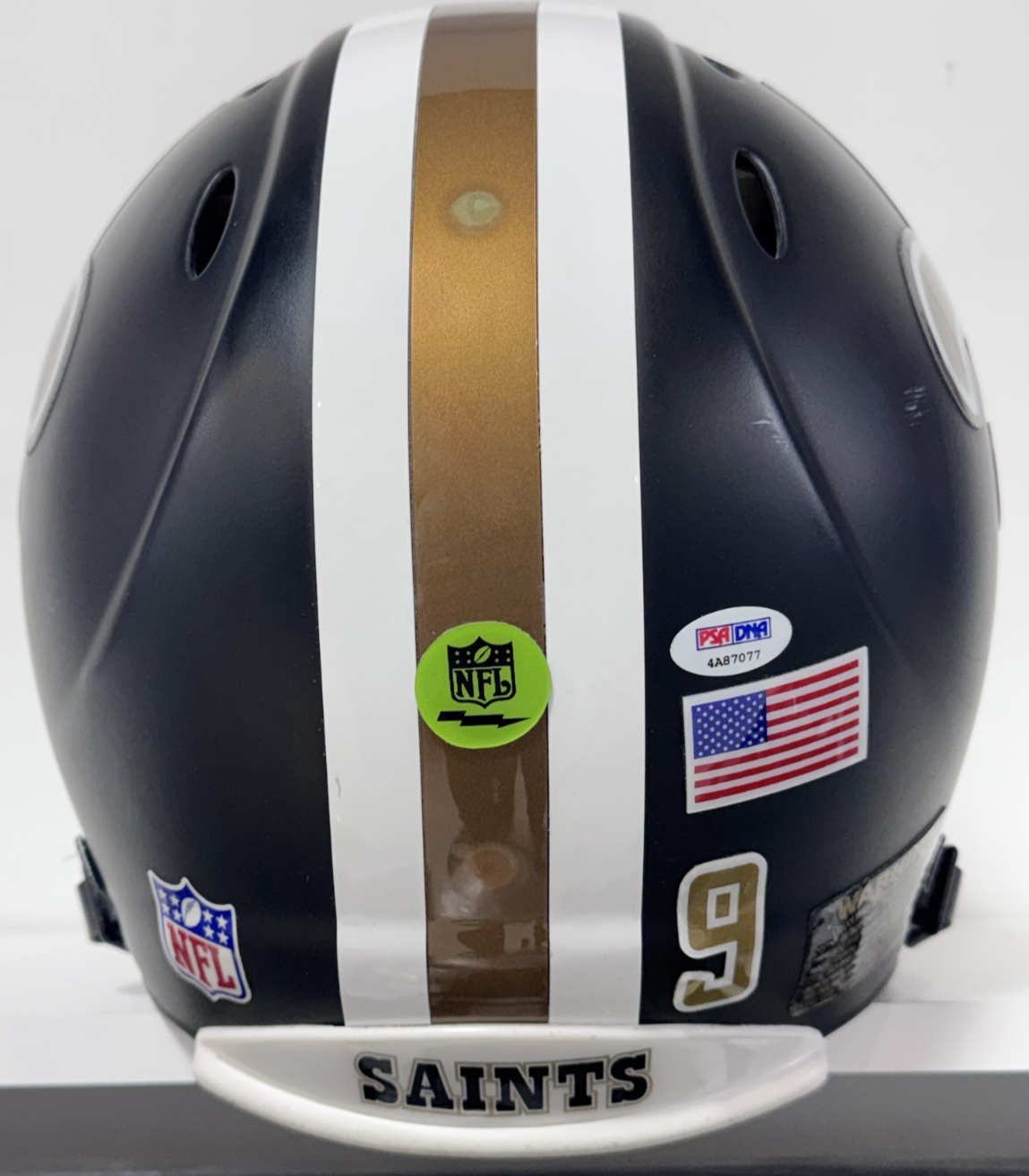 Drew Brees Signed Riddell Proline Authentic FS Helmet 3 Stat Auto PSA COA Saints