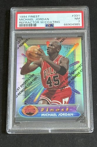 1994 FINEST REFRACTOR MICHAEL JORDAN w/ Coating #331 #45 Jersey Psa 7 Nm Nicer