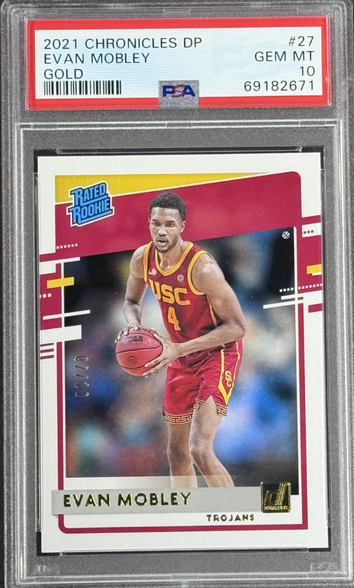 2021 Chronicles DP Evan Mobley Gold LE/10 PSA 10 Gem MT USC Cleveland Cavaliers
