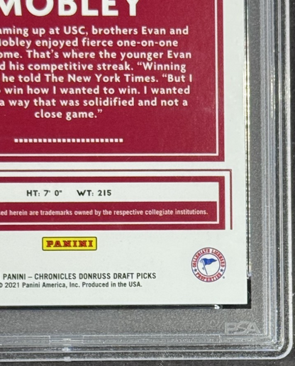 2021 Chronicles DP Evan Mobley Gold LE/10 PSA 10 Gem MT USC Cleveland Cavaliers