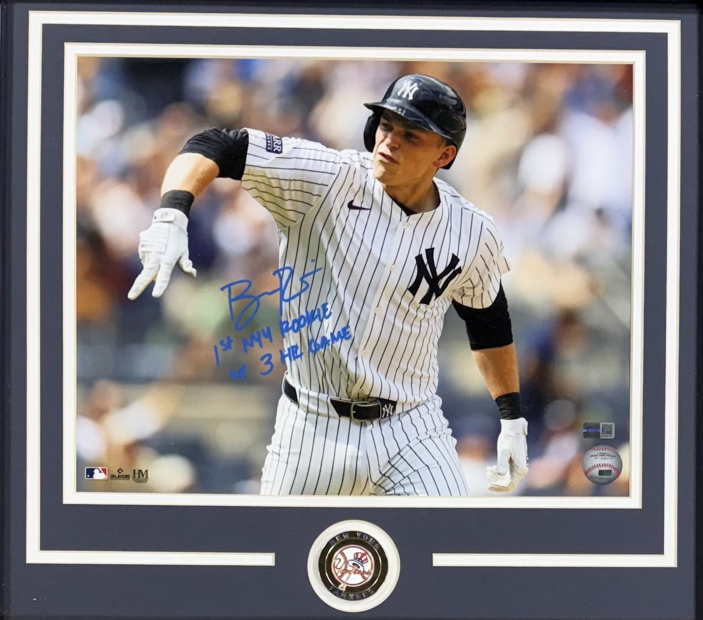 Ben Rice Signed 11x14 Framed Photo First NY Yankees Rookie 3HR Auto Steiner COA