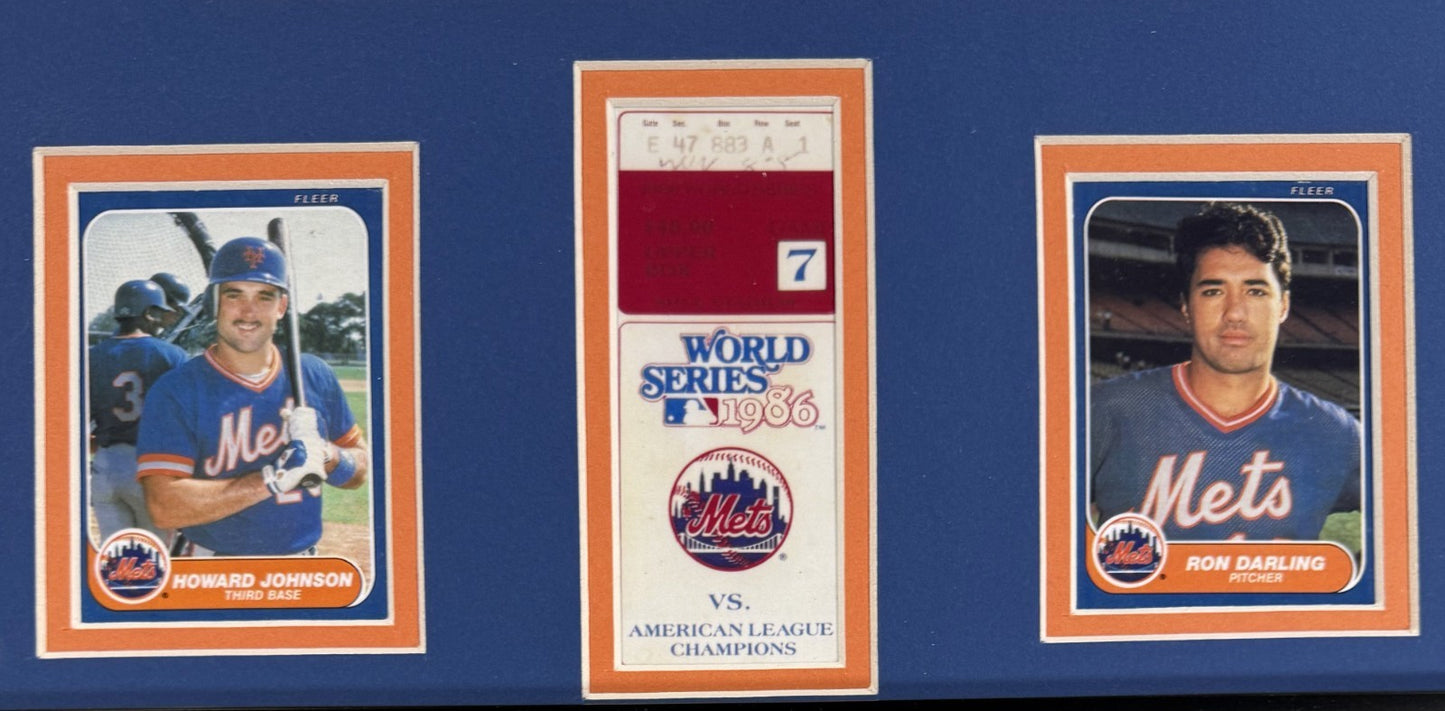 1986 Ny Mets World Series Champion Framed Team Photo Baseball Card Collage