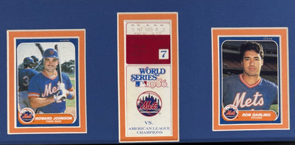 1986 Ny Mets World Series Champion Framed Team Photo Baseball Card Collage