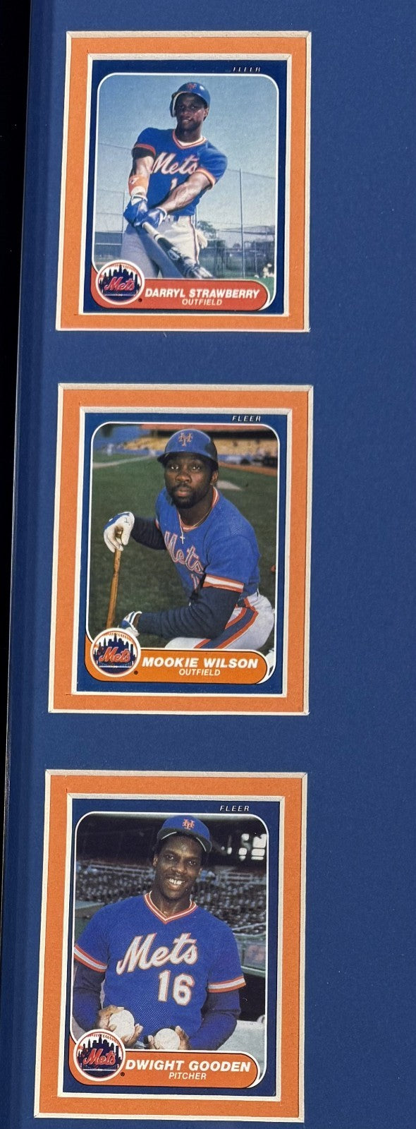 1986 Ny Mets World Series Champion Framed Team Photo Baseball Card Collage