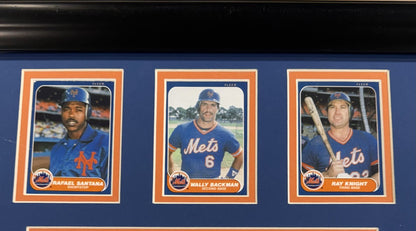 1986 Ny Mets World Series Champion Framed Team Photo Baseball Card Collage