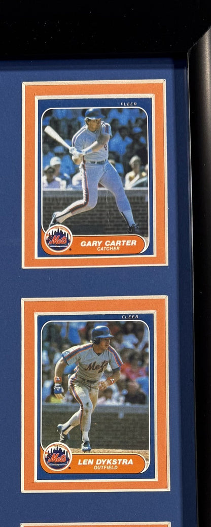 1986 Ny Mets World Series Champion Framed Team Photo Baseball Card Collage