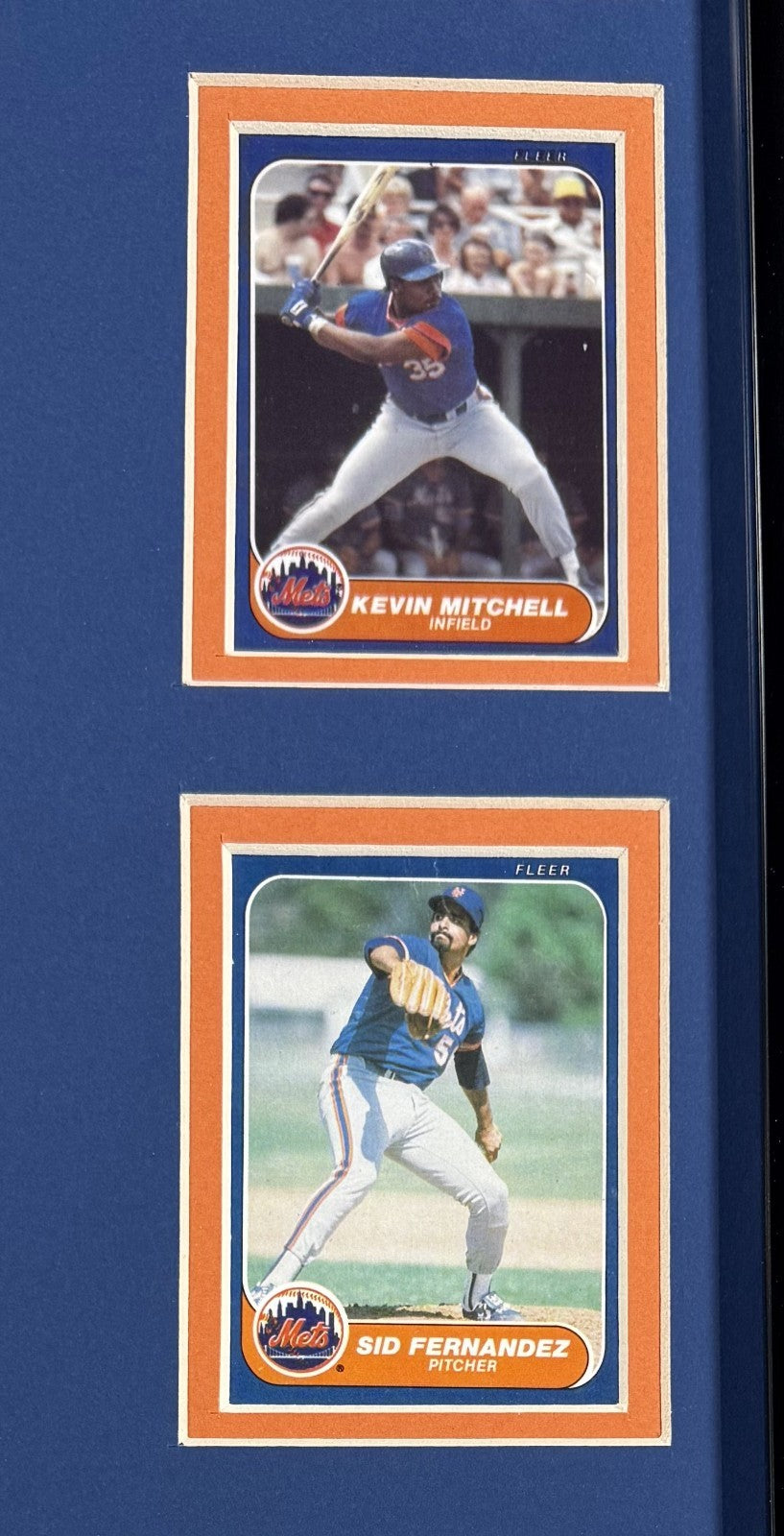 1986 Ny Mets World Series Champion Framed Team Photo Baseball Card Collage