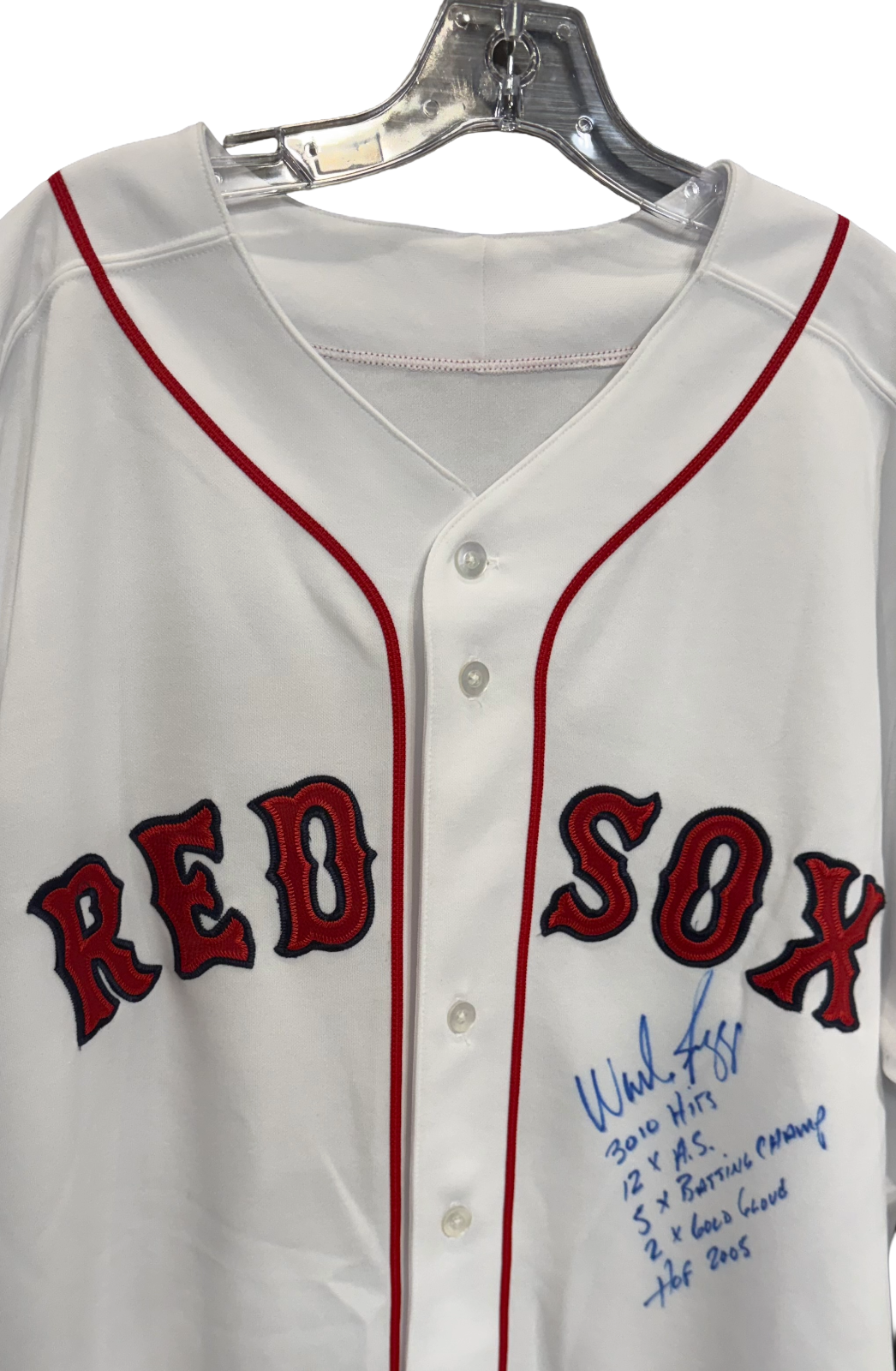 Wade Boggs Signed Majestic Authentic Red Sox 5 Stat Jersey HOF Auto Tristar MLB